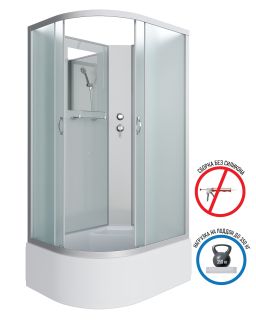 Душевая кабина Niagara NG-2310-14RBK 120x80см серебро/матовое